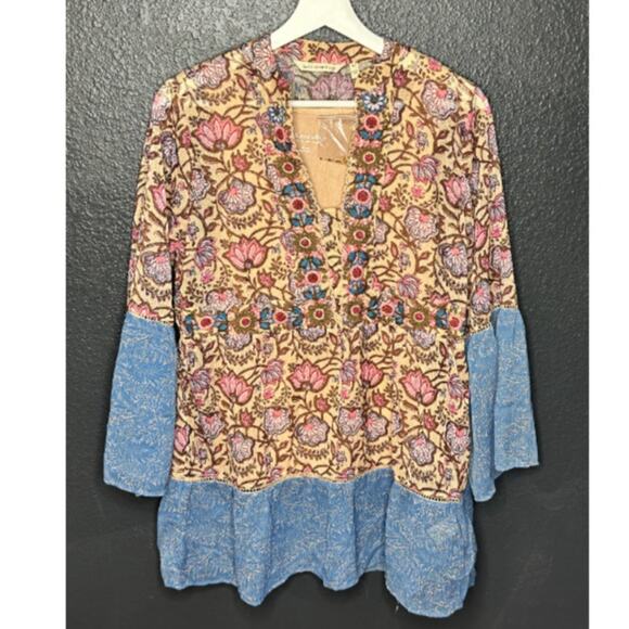 Soft Surroundings Women's Pergola Floral Boho Embroidered Sheer Tunic XS NWOT - Picture 4 of 9